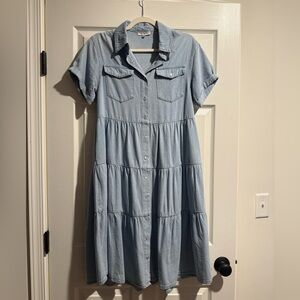 Polagram Denim Shirt Dress